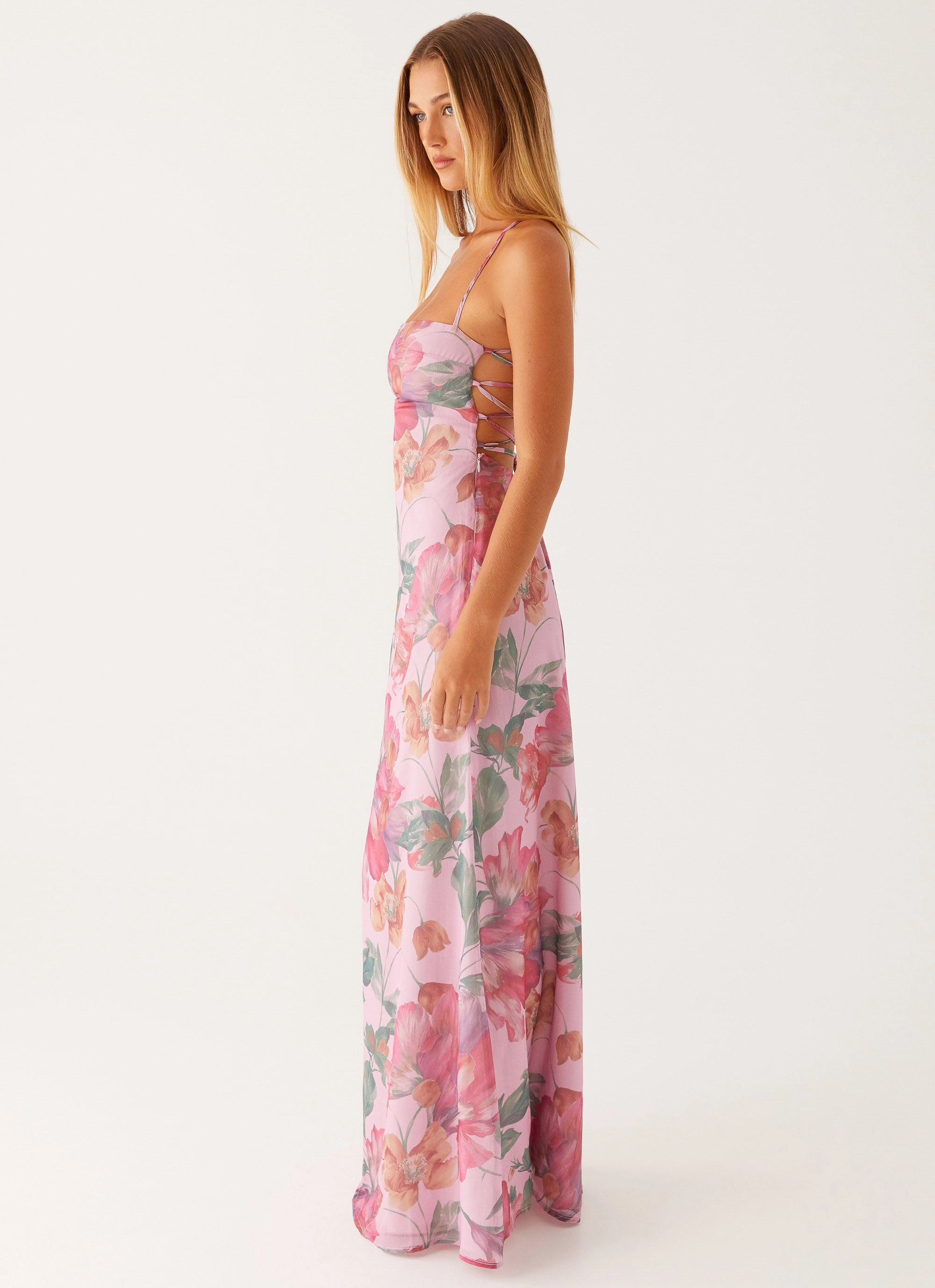 Peggy Maxi Dress - Pink Floral Calm Movement