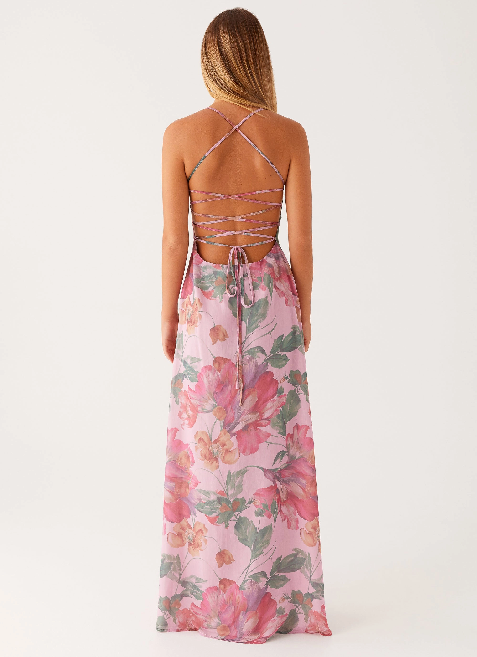 Peggy Maxi Dress - Pink Floral understated look Timeless Touch