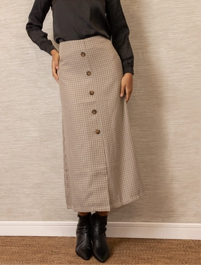Spring Brunch Plaid Skirt | Brown