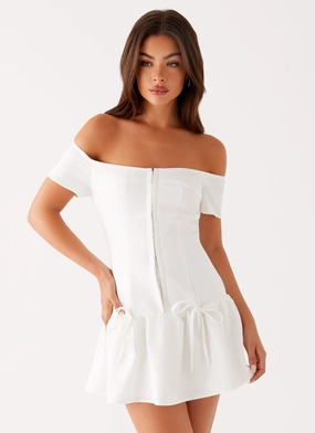 Penny Mini Dress - White Comfortable and Fashionable