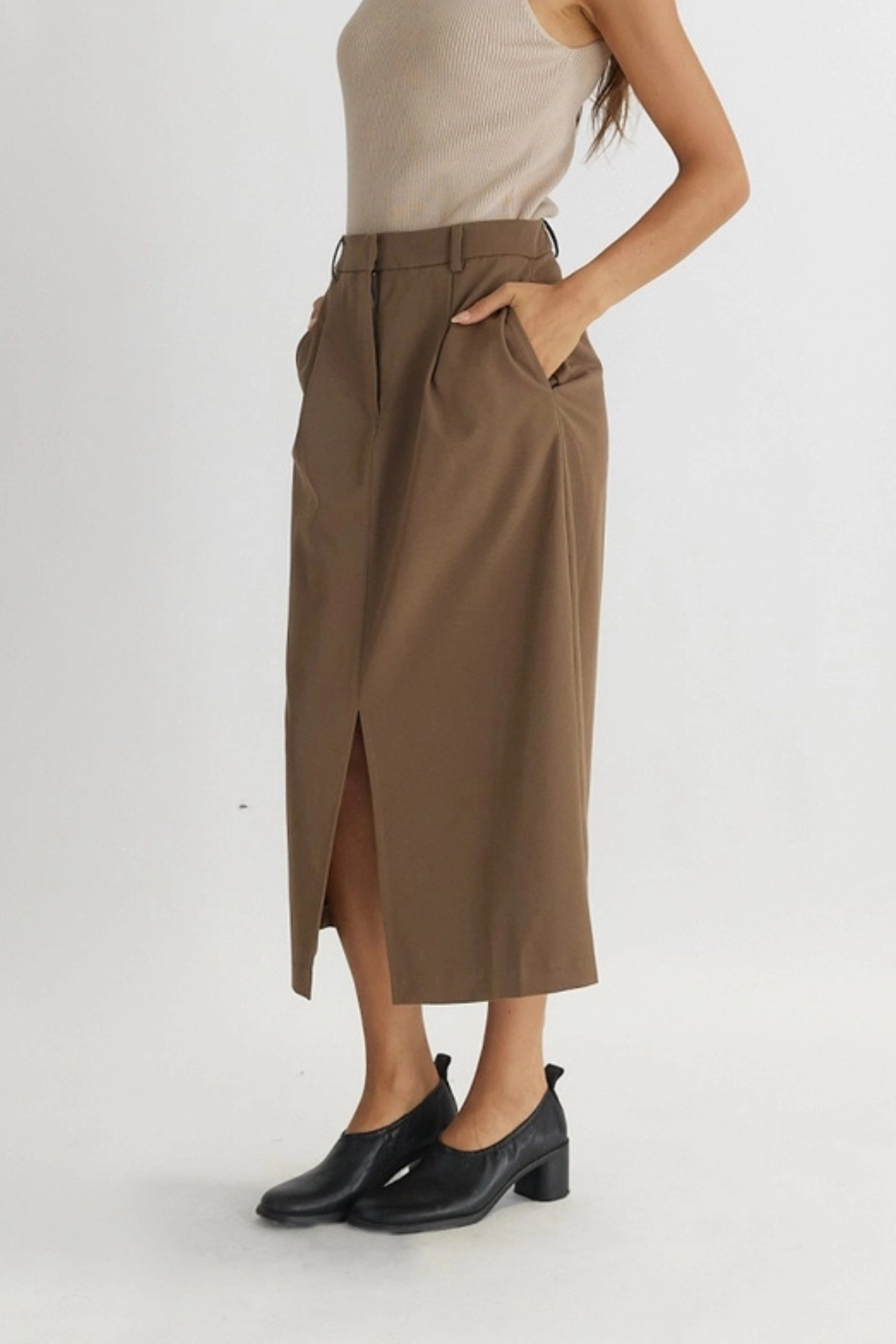 PENNY TAILORED MIDI SKIRT Fade Resistant Cloth Edgy Look