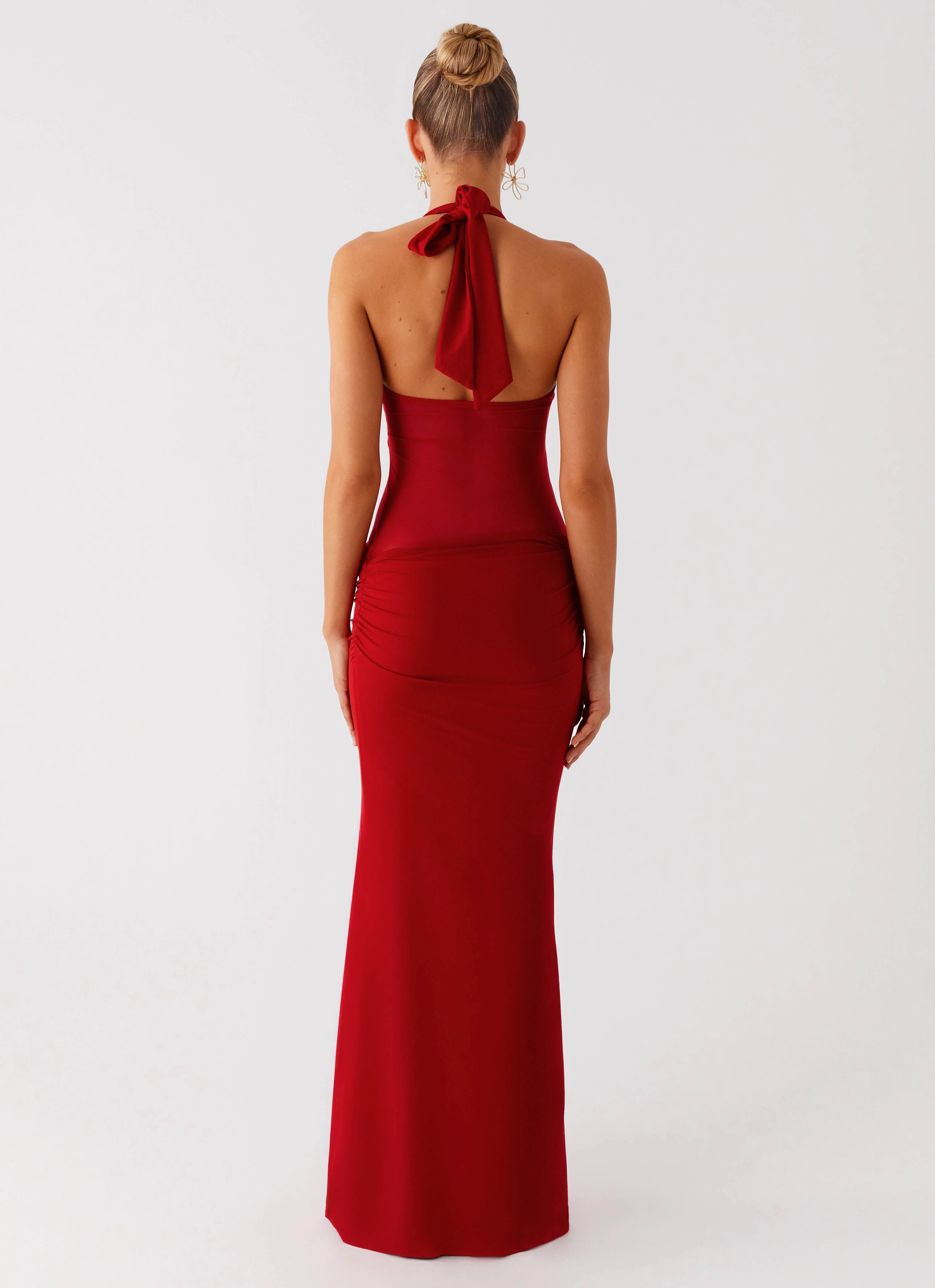 Timeless Look Billen Halter Maxi Dress - Red
