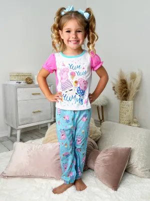 Peppa Pig Girls' Pajama, 3 Piece Sleepwear Set