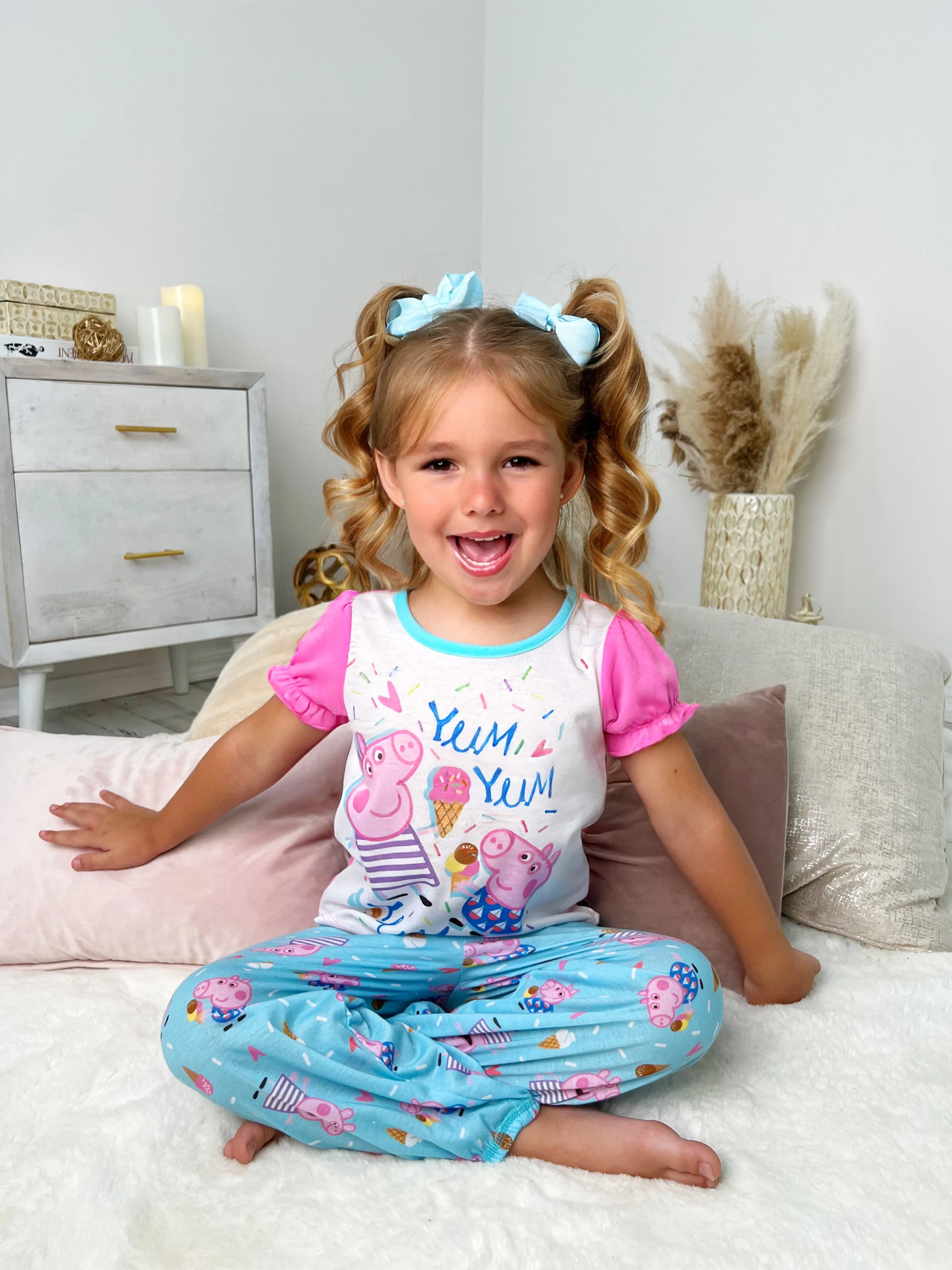 Peppa Pig Girls' Pajama, 3 Piece Sleepwear Set