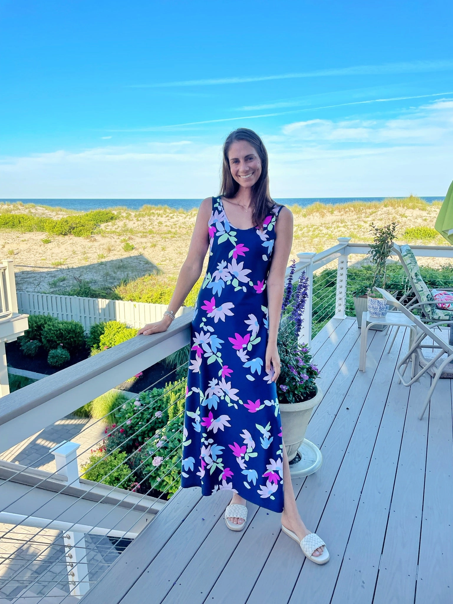 Maui Maxi Dress Falling Floral Soft Stretch