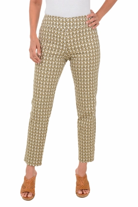 White Gold Chains Pull-On Ankle Pant Light Shape StretchWaistband