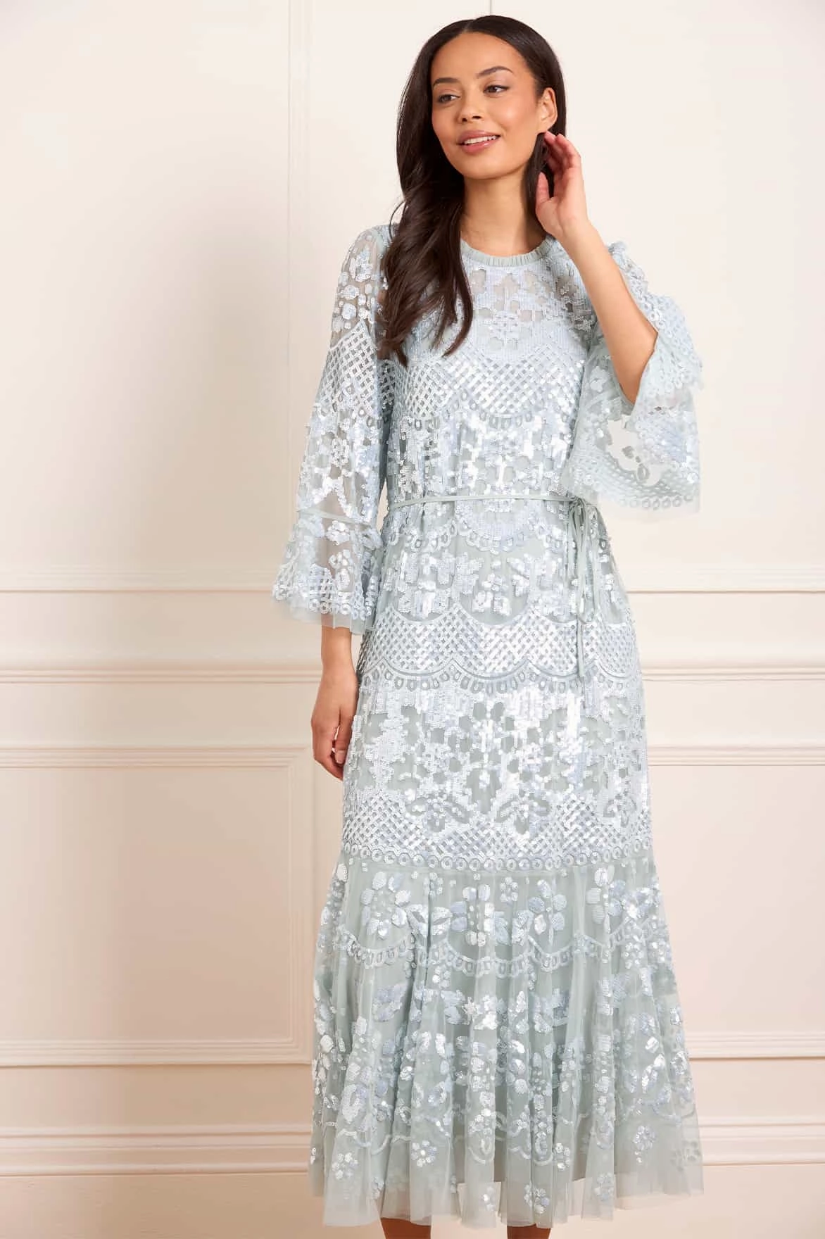 Snowdrop Ankle Gown Pleated-Skirt