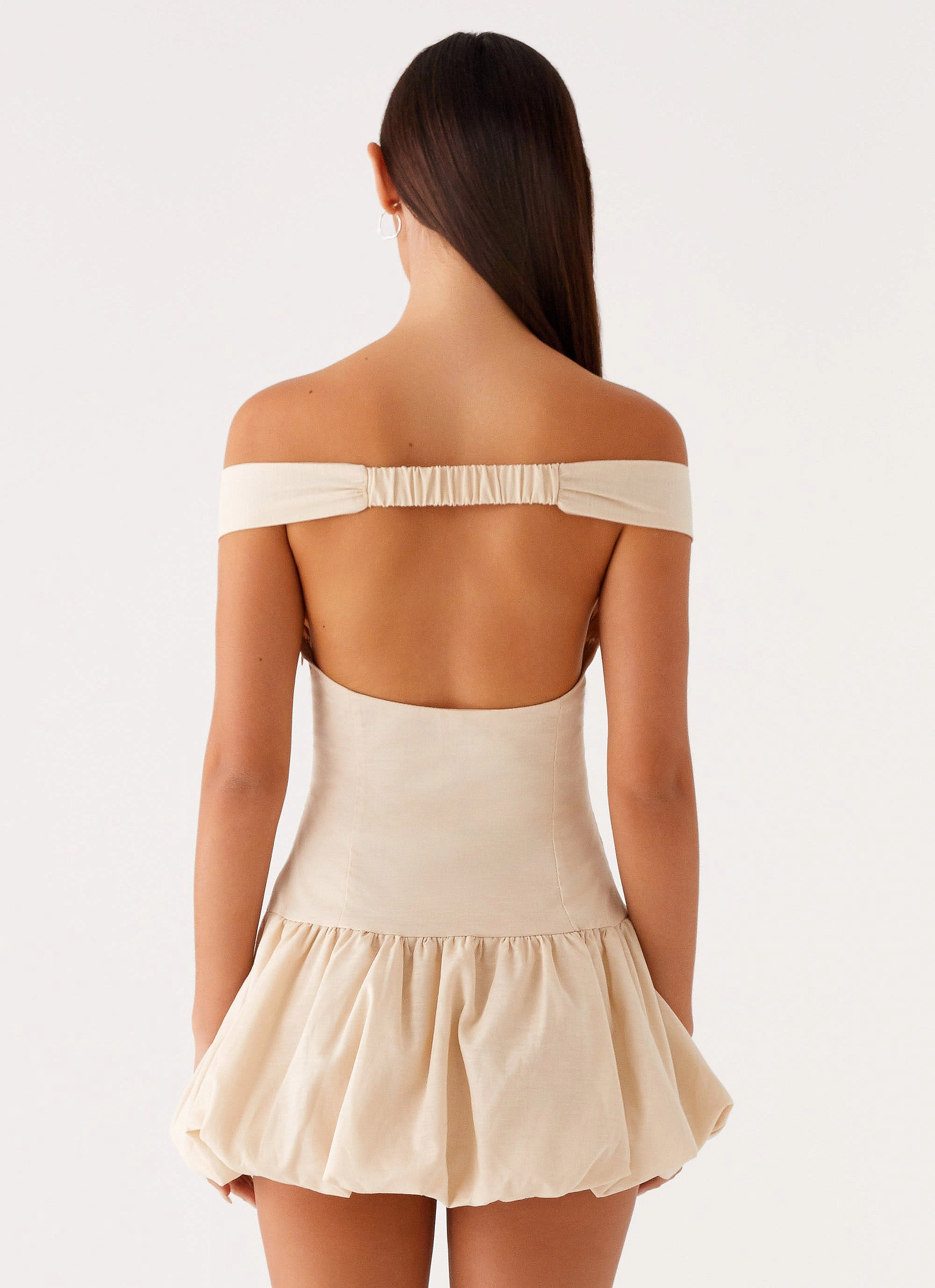 Endless Romance Off Shoulder Mini Dress - Butter Feminine Vibe