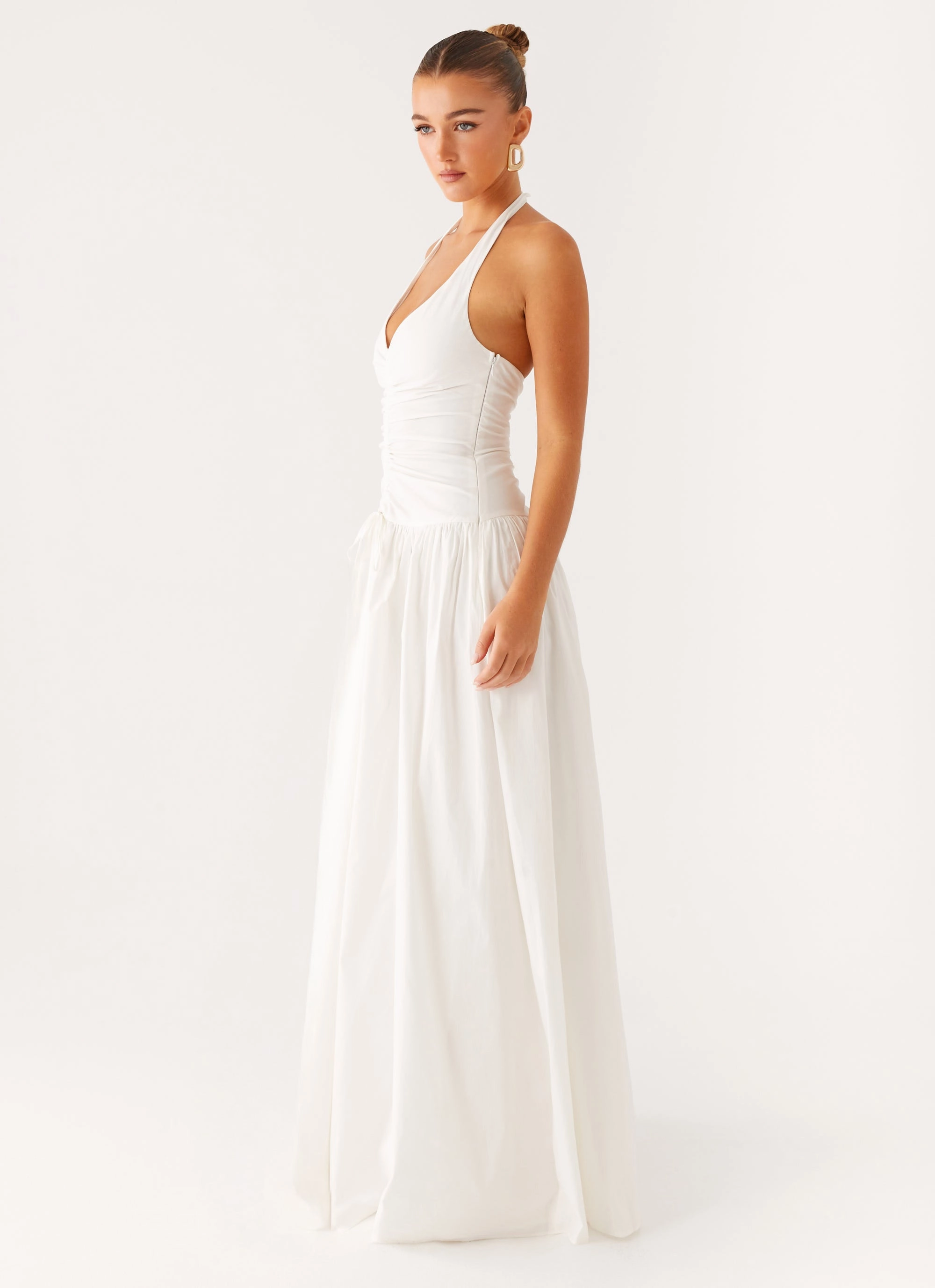 Narnie Maxi Dress - Ivory Clean Chic Draped-Style