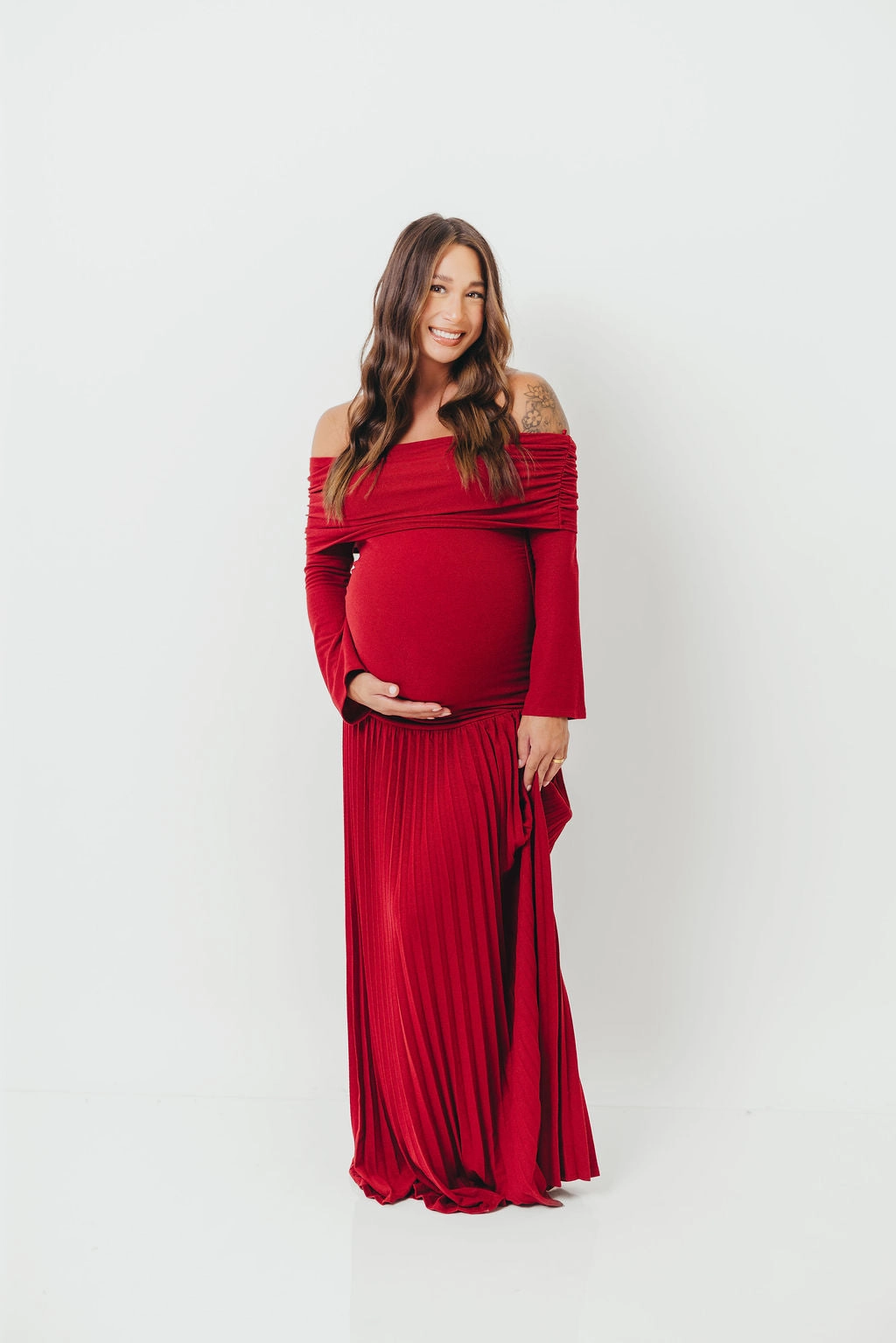 Sleek Wear spring fresh Lennox Long Sleeve Maxi Dress in Red