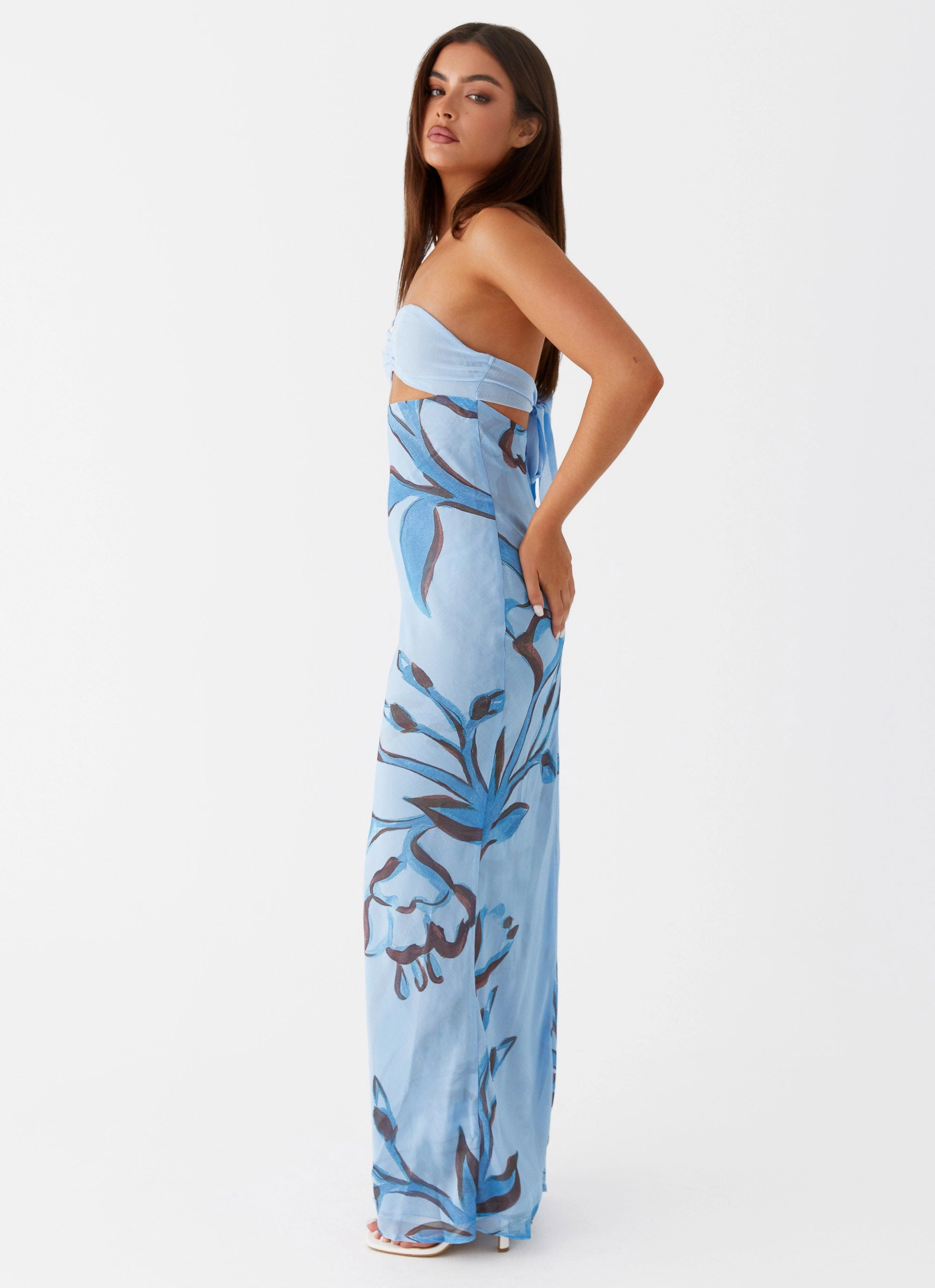 Flowing Fit Tropicana Maxi Dress - Blue Floral