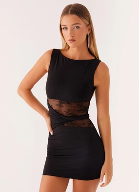Comfort Waist Fit Echo Mini Dress - Black