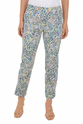 Heat Friendly Petite Coral Paisley Pull-On Ankle Pant