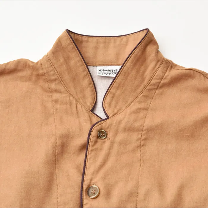 Persimmon-dyed 3 Layered Gauze Pajamas Set [Kyo Wazarashi Mensya]
