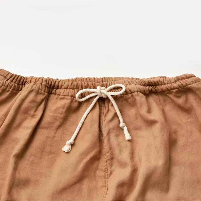 Persimmon-dyed 3 Layered Gauze Pajamas Set [Kyo Wazarashi Mensya]