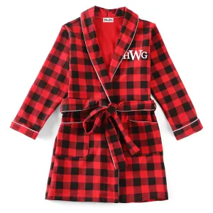 Personalized Buffalo Plaid Christmas Robe