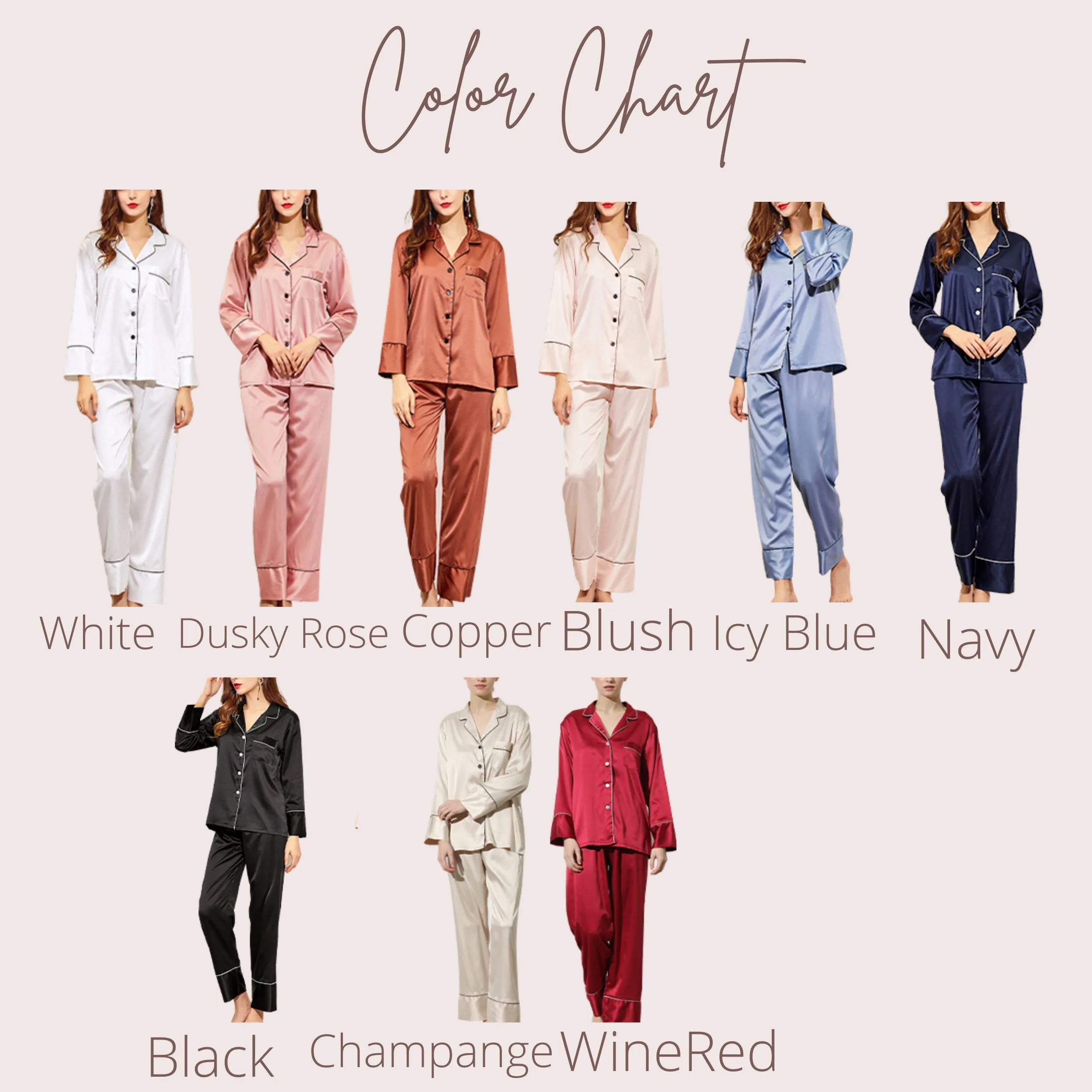 Personalized SET Silk Pajamas, Bridesmaids Long Pants   Shirt Bridal Pants bridesmaid pajamas, Bridesmaid gifts Bridesmaid pajama