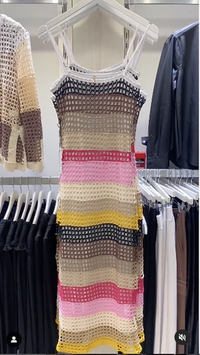 Functional Style Soft Shape Pete Crochet Maxi Dress
