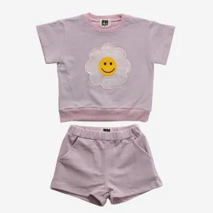 Petite Hailey Sweatshirt Set in Pink Metallic Daisy