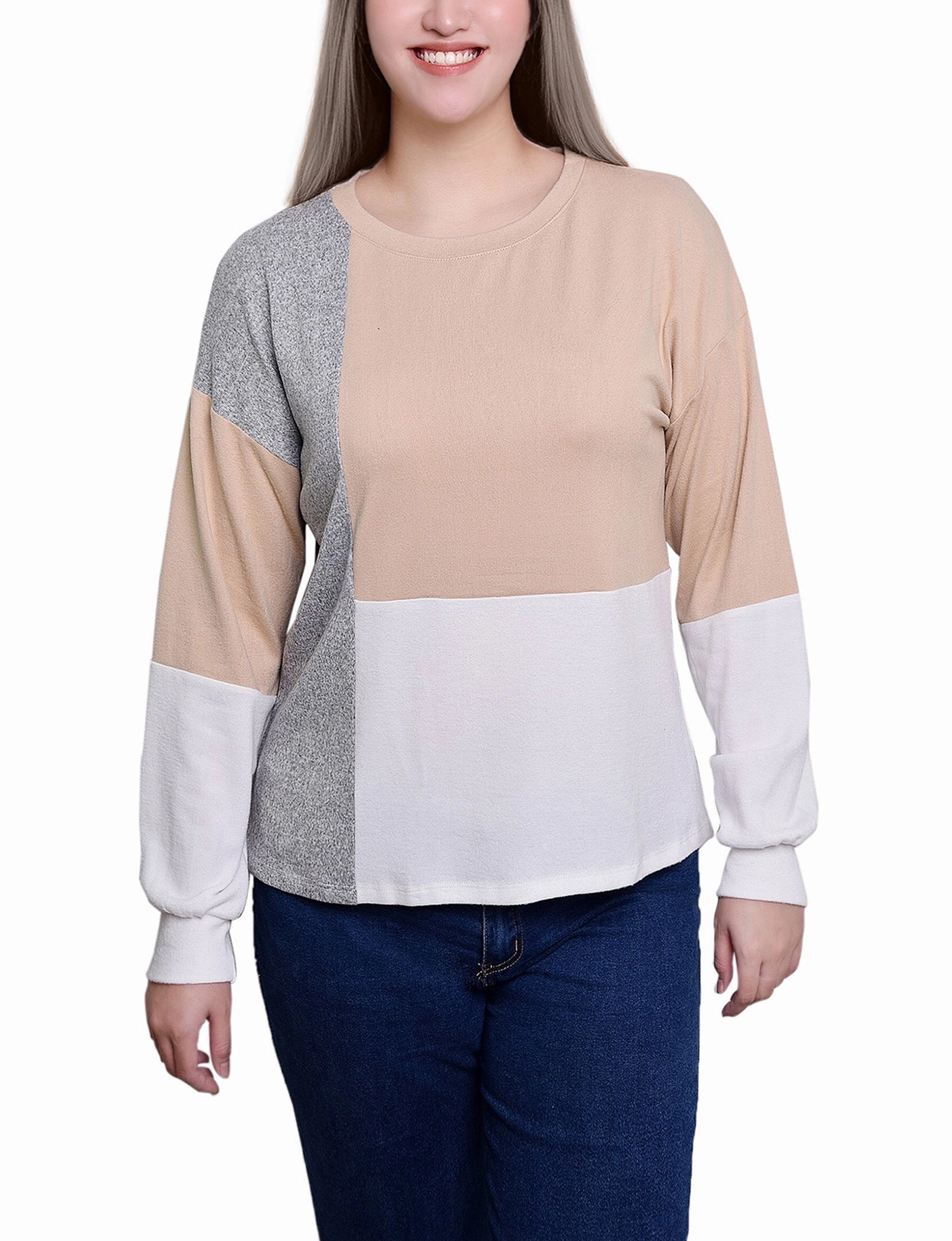 Petite Color-Blocked Top SoftTouchBrushedInterior