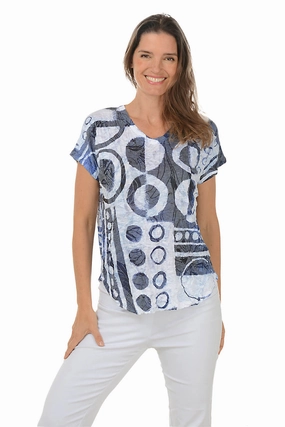 Sustainable Waterproofing Odor Resistant Coating Petite Dottie Crushed Short Sleeve Knit Top