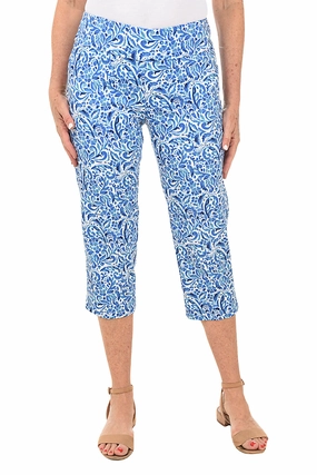 Petite Floral Nebulas Pull-On Crop Pant Low Profile Fasteners Odor Resistant