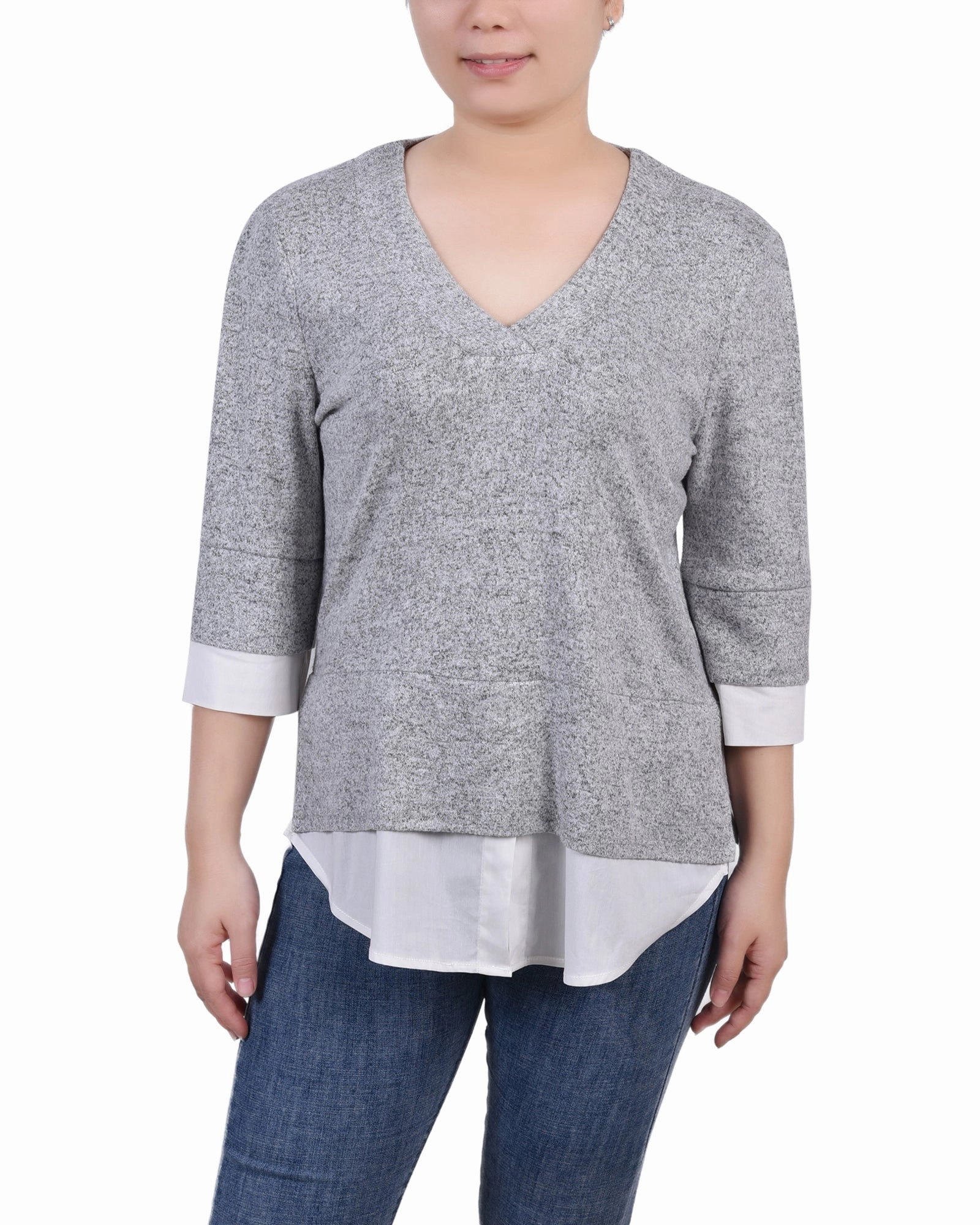 Petite Long Sleeve 2-In 1 Top TemperatureRegulating