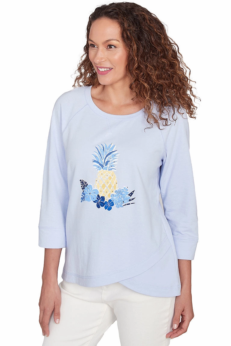 Airflow Vents Petite Making Waves Pineapple Tulip Hem Top