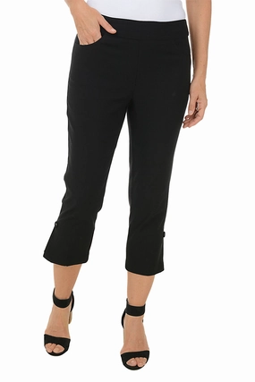 Petite Pull-On Button Hem Capri Pant Quick Access