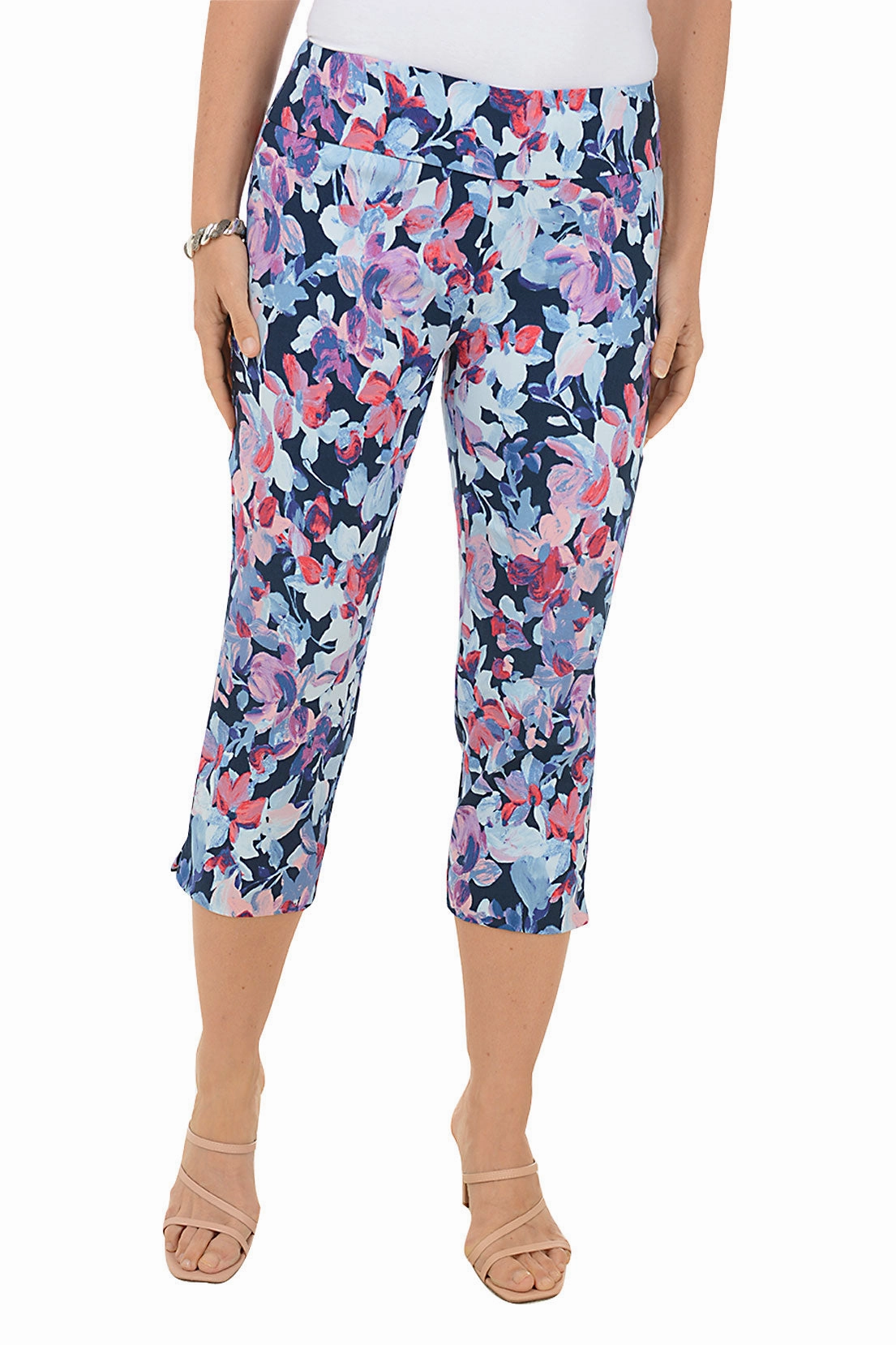 Formal Look Petite Ruby Orchids Pull-On Crop Pant
