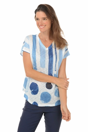 ReinforcedStitching Petite Sandra Short Sleeve Slub Knit Top