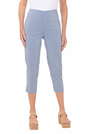 Petite Striped Pull-On Capri Pant Sport Layer