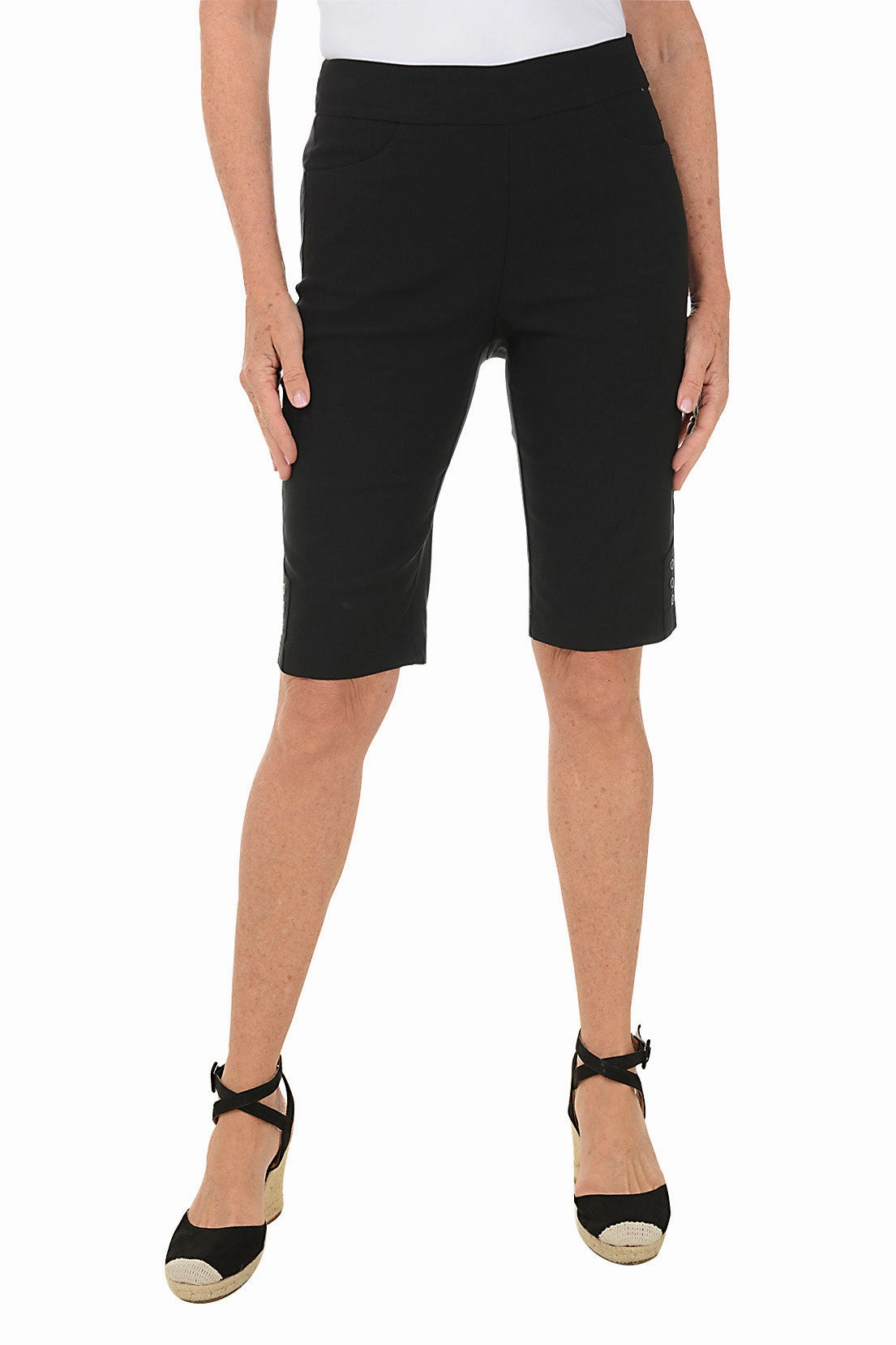 Petite Triple Grommet Hem Bermuda Short Outdoor Flex FoldOverClosure