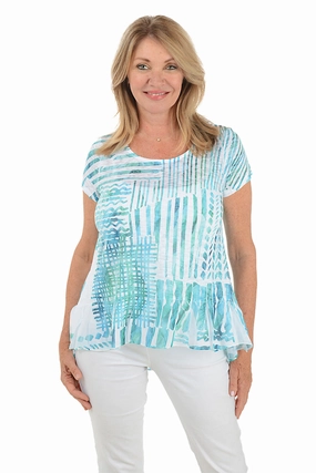 SweatAbsorbent AntiOdor Petite Tropical Spots Burnout Knit Top