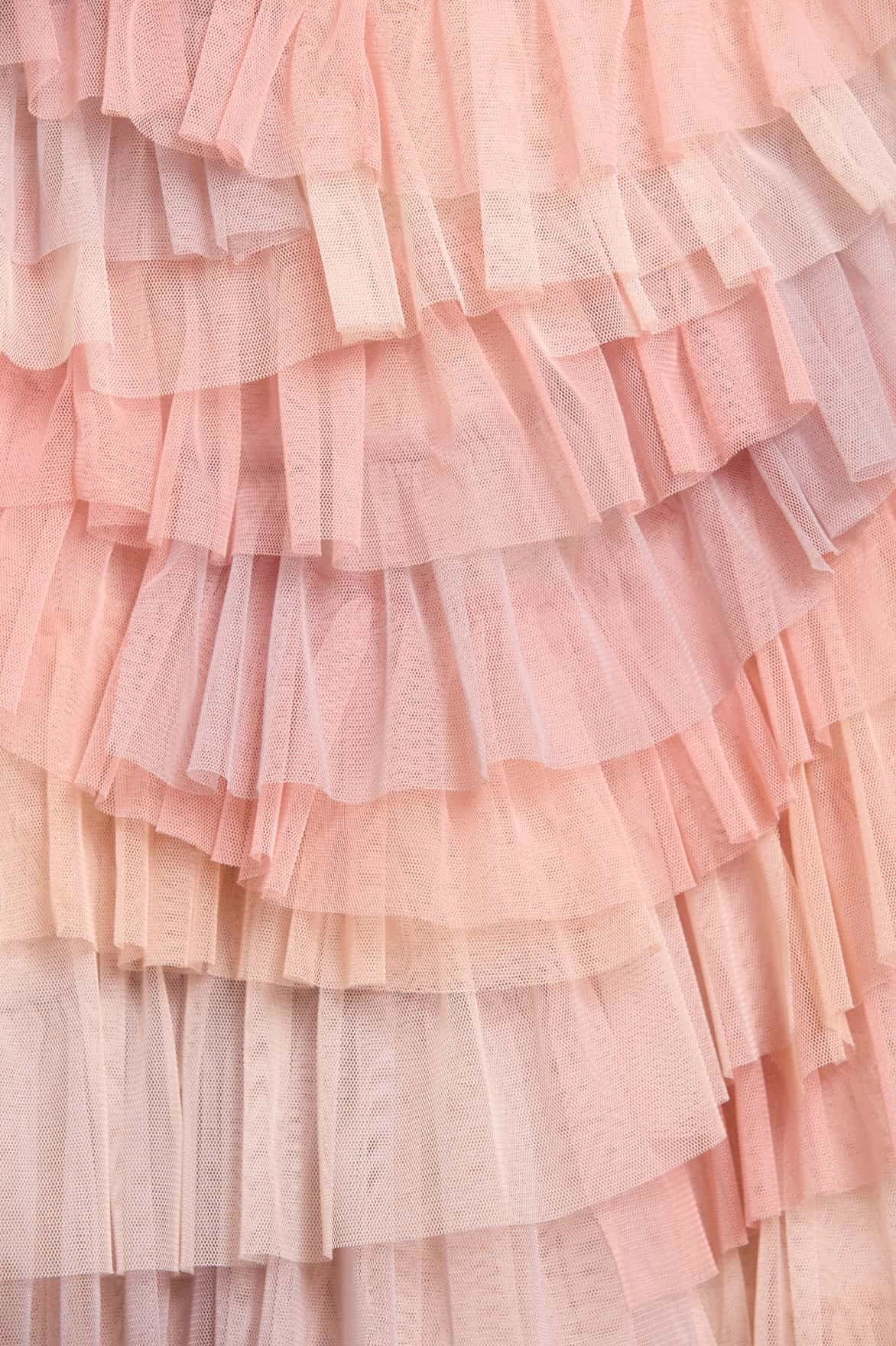 Skin Glow Breathable Material Petra Ruffle Gown