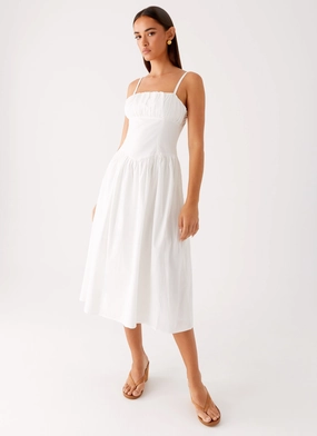 QuickDryTechnology Simple Spirit Phillipa Midi Dress - White