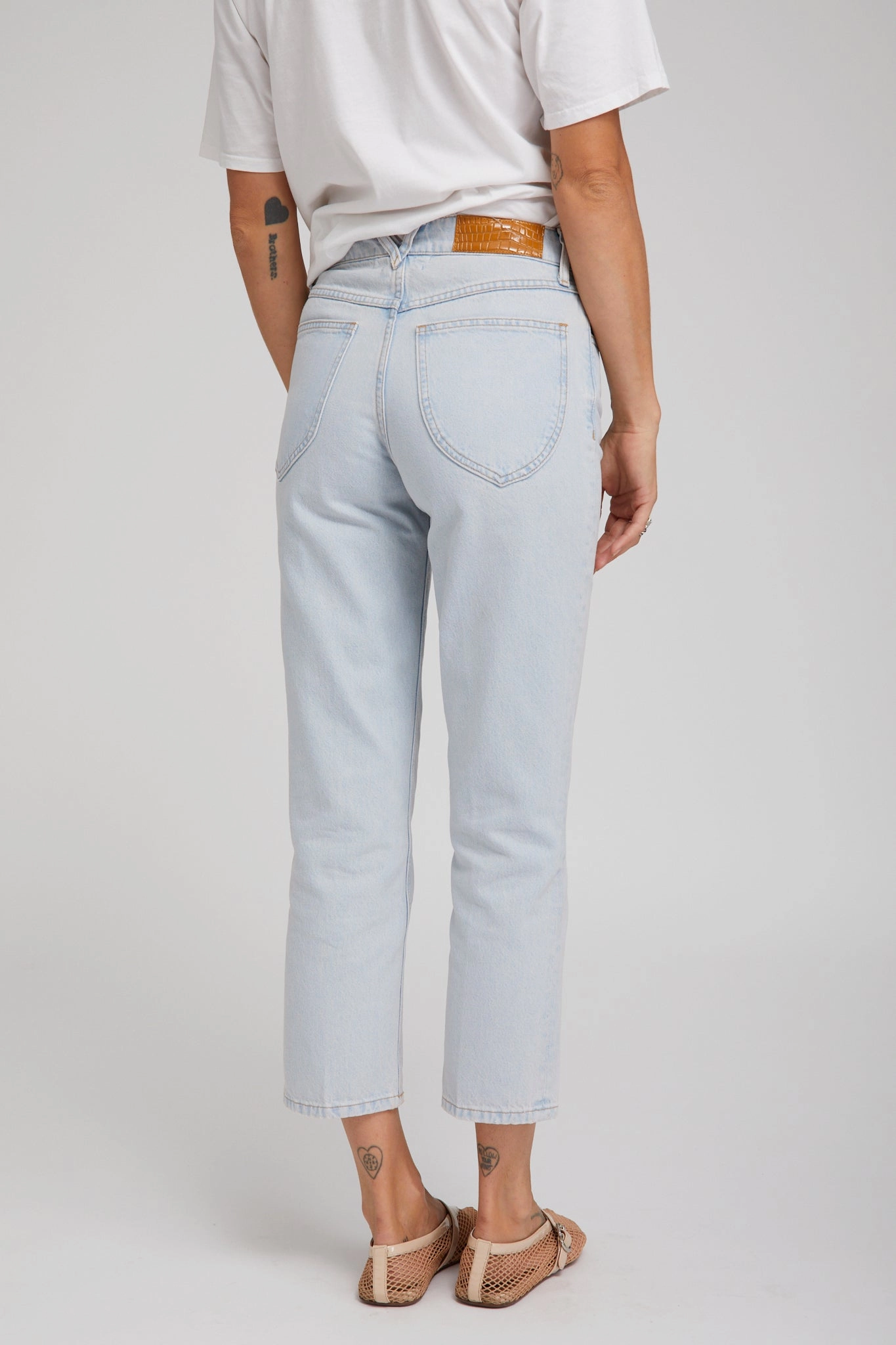 Piaf Crop Straight Leg Denim ConvertibleCollarSystem