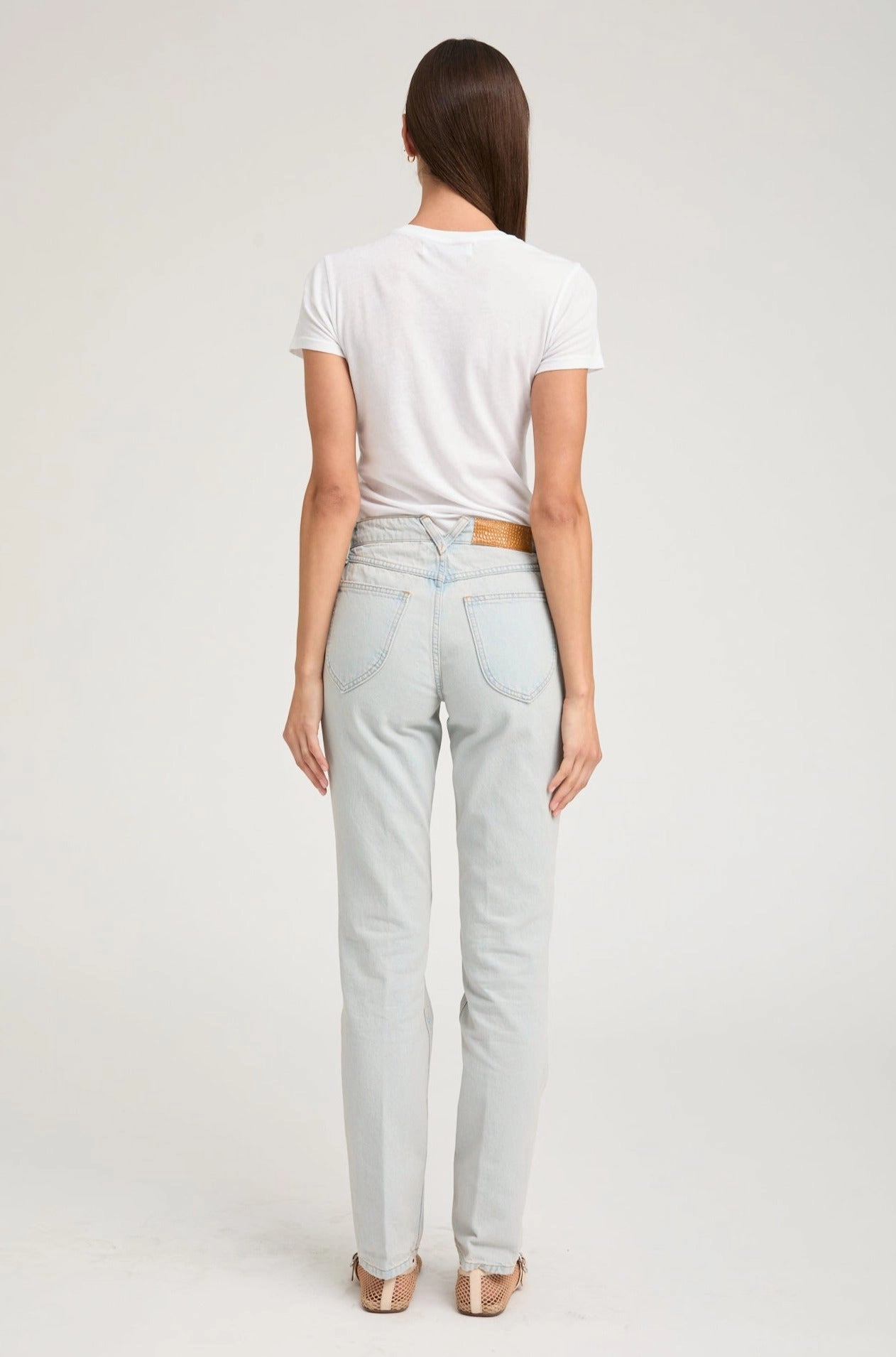 Stylish T-shirt Durable Reinforced Elbows Piaf Straight Leg Denim