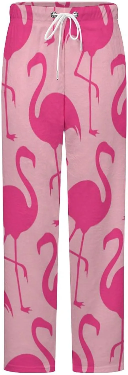 Pink Flamingo Women's Flannel Pajama Pants Fleece Lounge Sleep Bottoms PJ