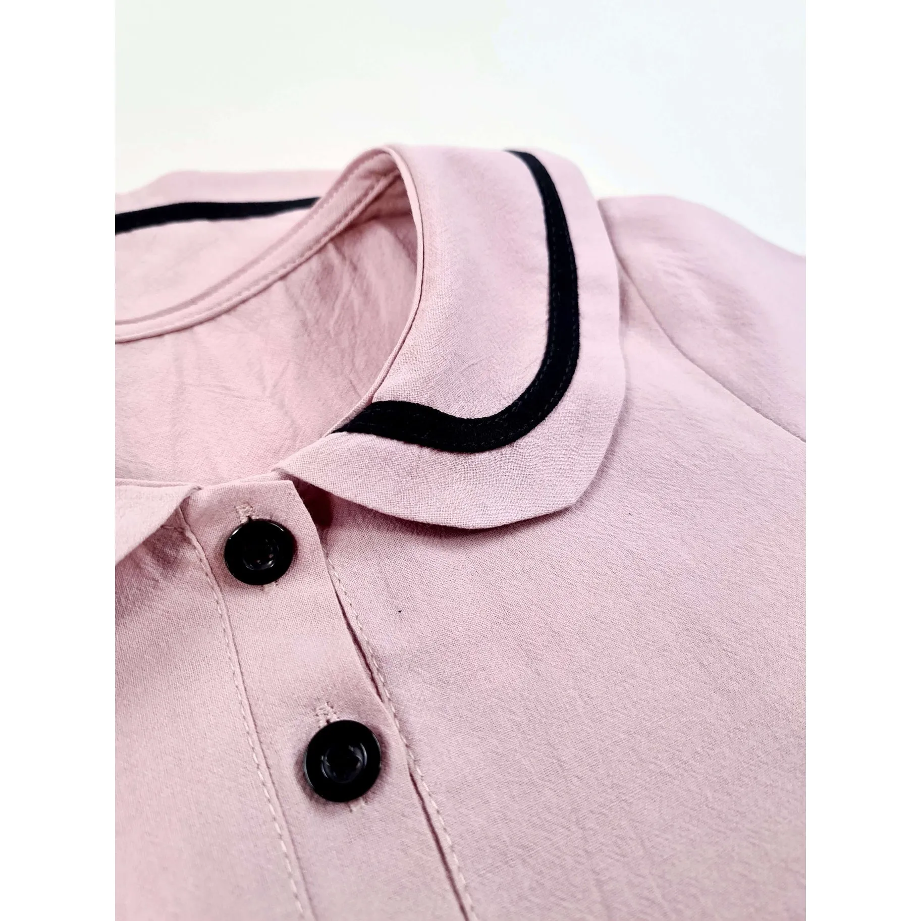 Pink Summer Lounge Set Peter Pan Collar Pyjama 2 Piece