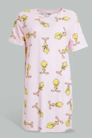 Pink Tweety Nightshirt For Women