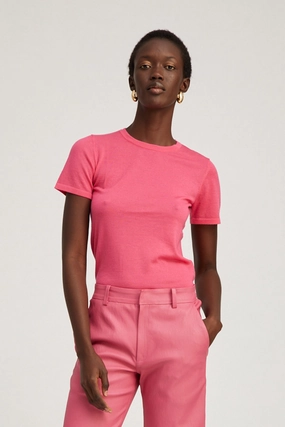 anti static coating Pink Ultra Fine Cashmere Tee