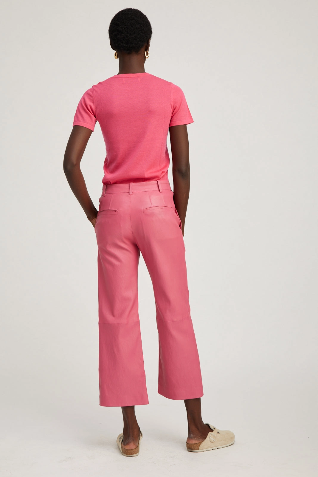 Pink Ultra Fine Cashmere Tee Classic Cut
