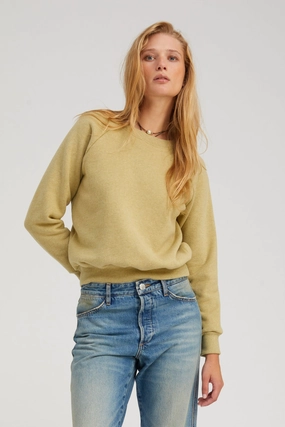 Moisture Management Pistachio Melange Shrunken Raglan Sweatshirt