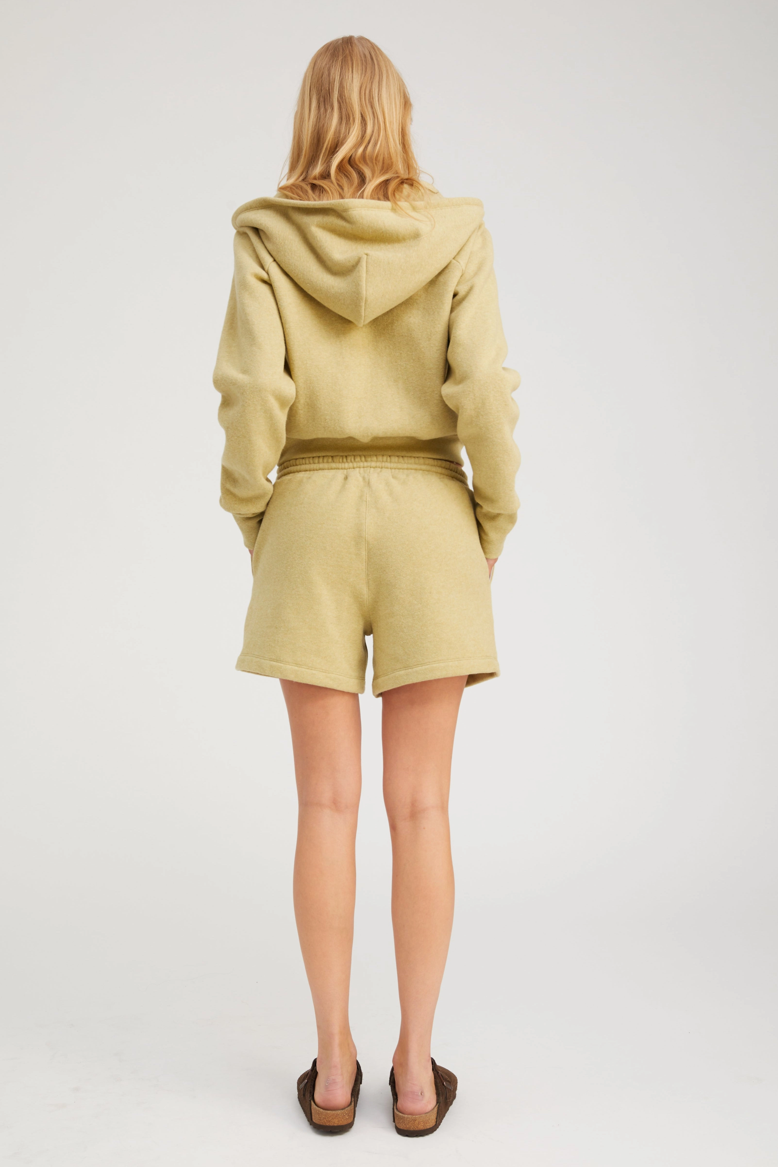 FourWay Stretch Fabric Pistachio Melange Sweatshorts