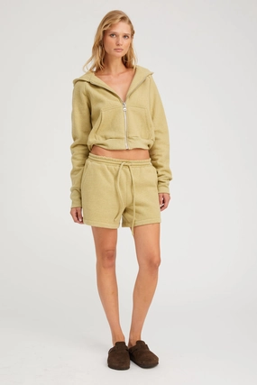 AdjustableCuffs Fitted Tank Pistachio Melange Sweatshorts