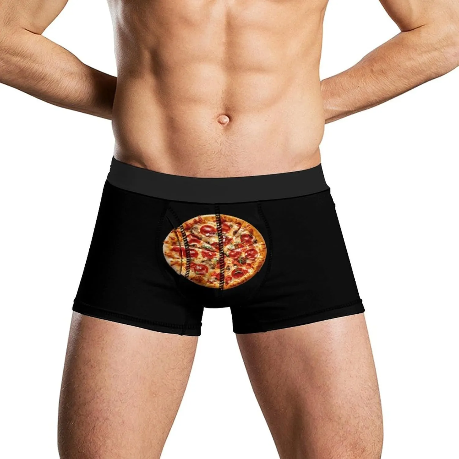 Pizza Lover Mens Boxer Brief Funny Underwear Trunks Breathable Soft Printed Shorts