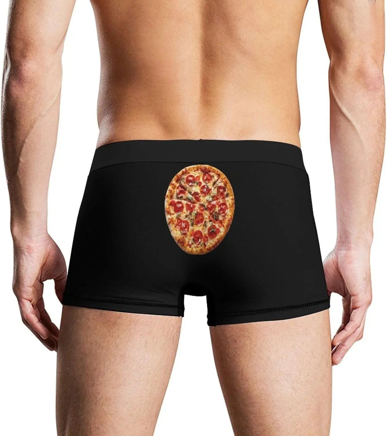 Pizza Lover Mens Boxer Brief Funny Underwear Trunks Breathable Soft Printed Shorts