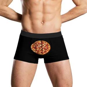 Pizza Lover Mens Boxer Brief Funny Underwear Trunks Breathable Soft Printed Shorts