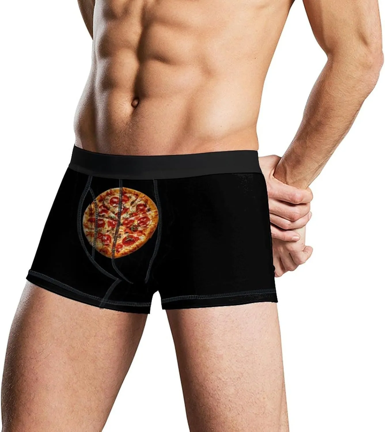 Pizza Lover Mens Boxer Brief Funny Underwear Trunks Breathable Soft Printed Shorts